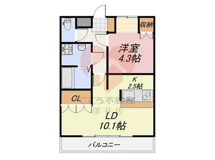 グレイス ヒル・アート(1LDK/1階)の間取り写真