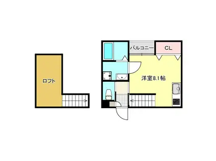 ルアナIII(1K/2階)の間取り写真
