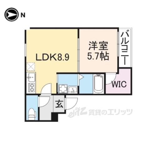 SUNMOON武庫之荘2番館(1LDK/2階)の間取り写真