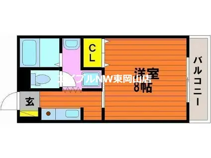 はなはうす門田二番館(1K/3階)の間取り写真