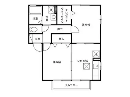 リヴィエールTOKI A・B(2DK/1階)の間取り写真