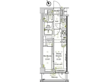 アークマーク東大井(1DK/3階)の間取り写真