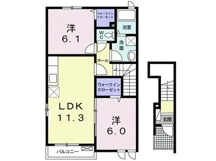 TMビレッジII(2LDK/2階)の間取り写真