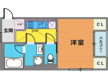 神戸甲南山手アパートメント(ワンルーム/3階)の間取り写真