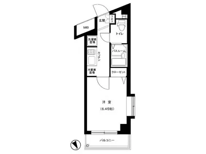 グランフォース西新井(1K/5階)の間取り写真