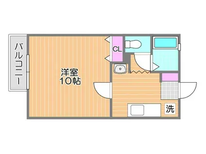 ツイン・ウッズI(1K/1階)の間取り写真