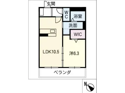 グランツ羽黒(1LDK/2階)の間取り写真