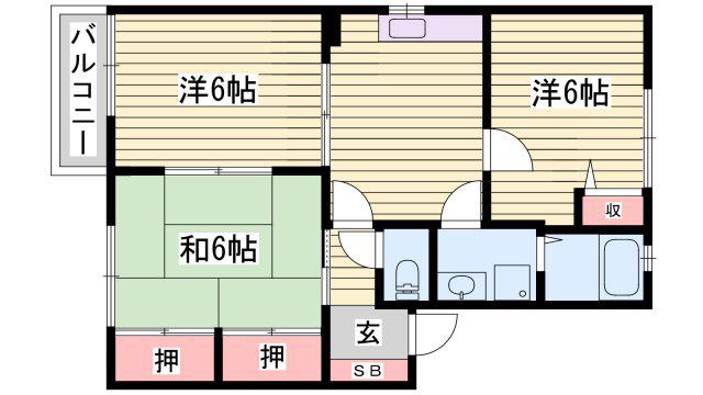 フォーレス塩屋(3K/2階)の間取り写真