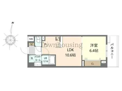 ウエサカ ステューディオ(1LDK/5階)の間取り写真