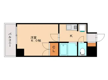 ロマネスク大橋第6(1K/3階)の間取り写真