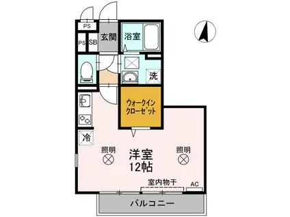 COMODO GIONE A棟(ワンルーム/2階)の間取り写真