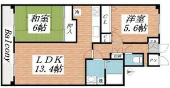 ベルトピア西明石III(2LDK/3階)の間取り写真