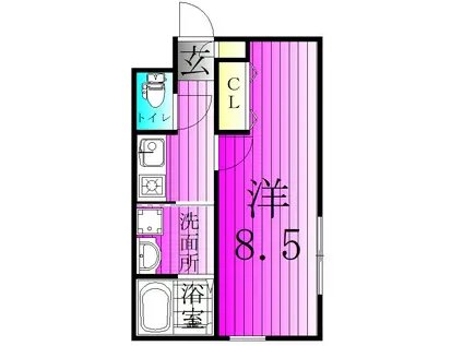 カーザ・レフィナーダIII(1K/1階)の間取り写真