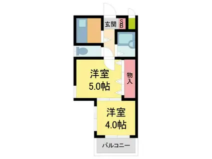 KSグランツ(2K/2階)の間取り写真