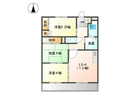 クレストステージ洋(3LDK/2階)の間取り写真