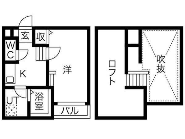 AMPIO日比野(1SK/1階)の間取り写真