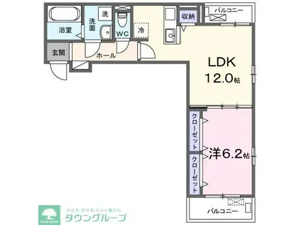 エステートピア八潮(1LDK/2階)の間取り写真