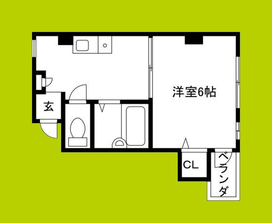 ブロッサムII(ワンルーム/5階)の間取り写真