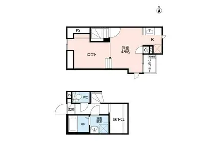 CB春日部リリオ(1K/2階)の間取り写真