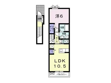ニューフォレスト(1LDK/2階)の間取り写真
