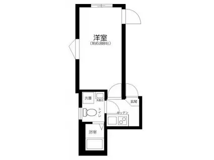 レジデンス青井(1K/2階)の間取り写真