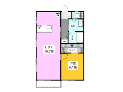 クレセントII(1LDK/2階)の間取り写真