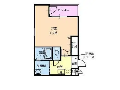 フジパレス鶴見III番館(1K/3階)の間取り写真