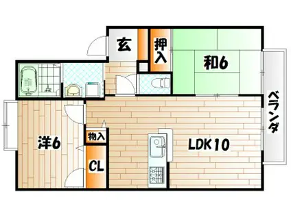 プティフレール(2LDK/2階)の間取り写真