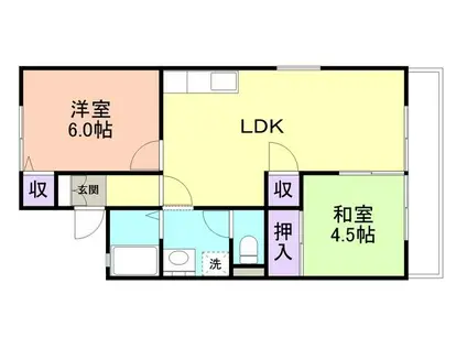 セジュール日高(2LDK/1階)の間取り写真