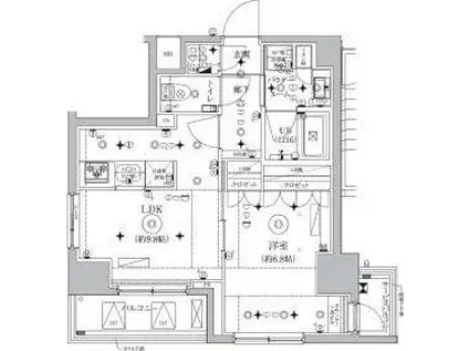 セジョリ浅草(1LDK/13階)の間取り写真