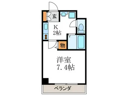 BELLEVILLE千本今出川(1K/2階)の間取り写真