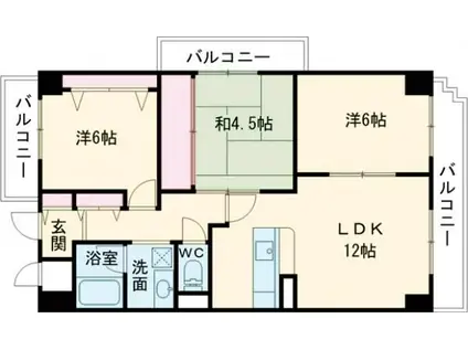 ロイヤルクレスト(3LDK/3階)の間取り写真