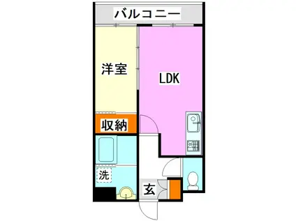 セントフォール立岩(1LDK/3階)の間取り写真