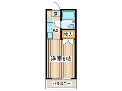 ハイツ葦(1K/2階)の間取り写真