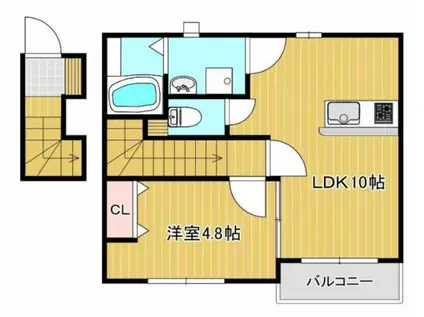 アマン・タツ 202(1LDK/2階)の間取り写真