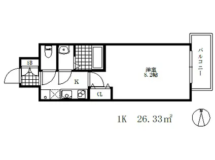 リヴィアスコウベソレイユ(1K/6階)の間取り写真