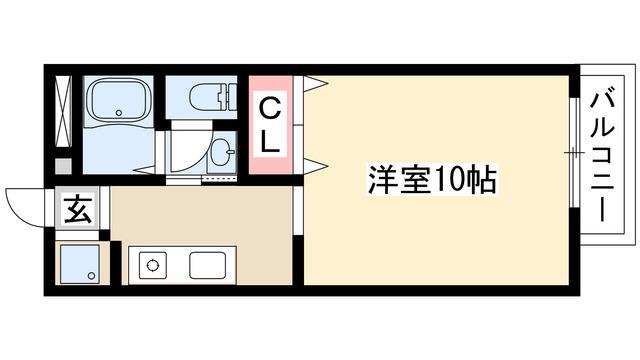 エトワール代官町(ワンルーム/2階)の間取り写真