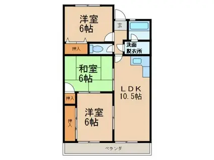 センチュリーパレス(3LDK/1階)の間取り写真