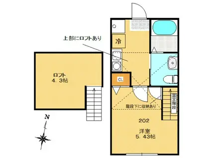 シティハイムタマ(1K/1階)の間取り写真
