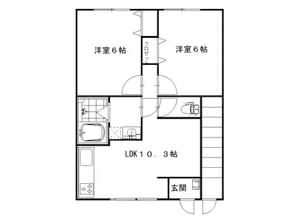 DAIICHI RESIDENCE(2LDK/1階)の間取り写真
