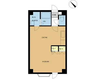 αNEXT本通第2(1DK/1階)の間取り写真