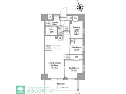コンフォリア東葛西(2SLDK/6階)の間取り写真
