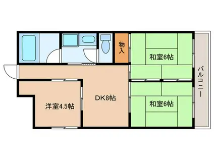 グリーンハイツ横山 (3DK/4階)の間取り写真