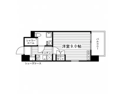 ラフィーユ本町(1K/10階)の間取り写真