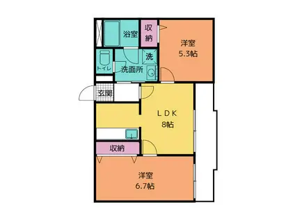 メゾンアリーナ(2DK/2階)の間取り写真