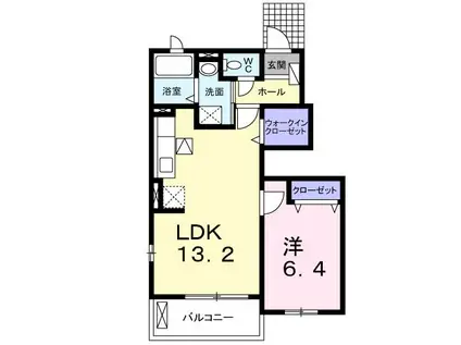 グランヴェル(1LDK/1階)の間取り写真