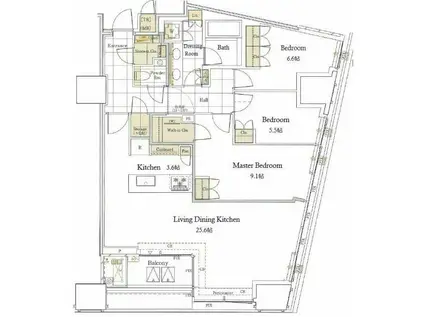 三田ガーデンヒルズ(3LDK/9階)の間取り写真
