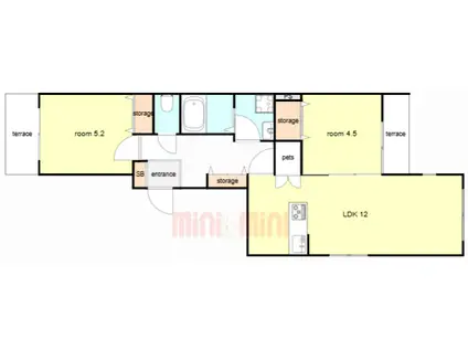 HEBEL MAISON KAWARAGI NO MORI(2LDK/1階)の間取り写真