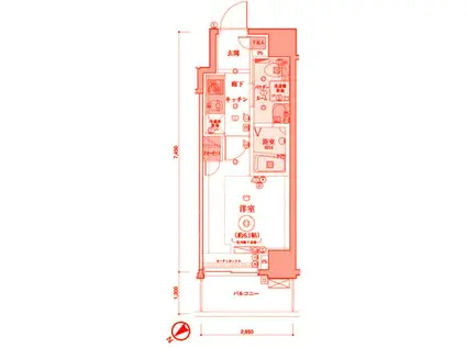 リヴシティ横濱末吉町(1K/9階)の間取り写真