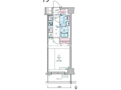 ジェノヴィア蒲田IIIスカイガーデン(1K/3階)の間取り写真